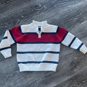 Tommy Hilfiger Red and White Striped Sweater
